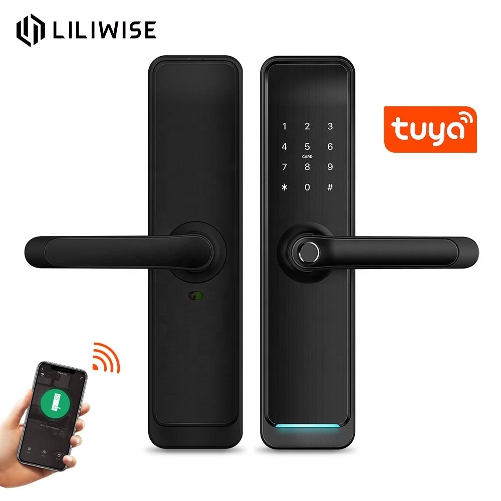 Liliwise Custom Wireless Digital Electronic Fingerprint Wifi Door Lock With Tuya Smart Life APP TTLOCK BLE Mobile Lock