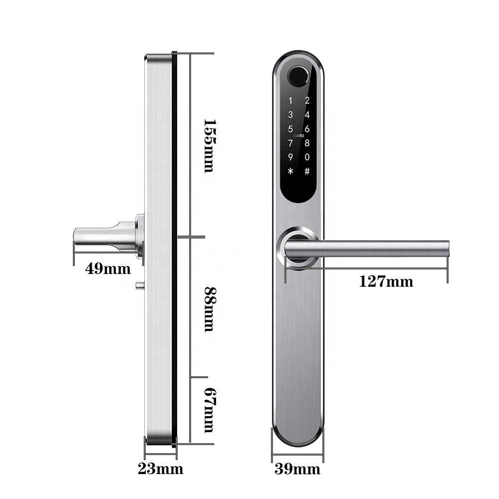 Security Tuya Deadbolt Safe Digital Double Sided Outdoor Digital Auto Smart Biometric Fingerprint Door Lock