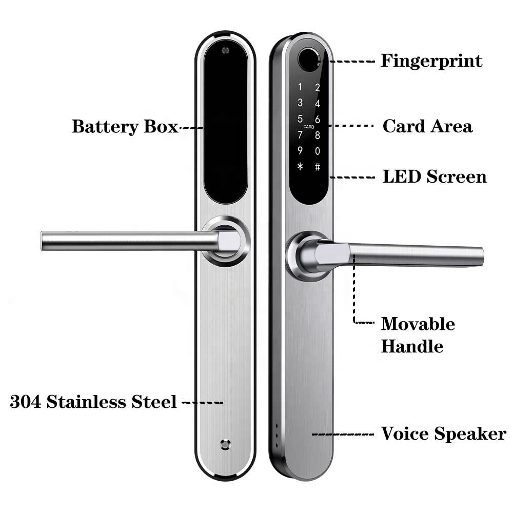 Security Tuya Deadbolt Safe Digital Double Sided Outdoor Digital Auto Smart Biometric Fingerprint Door Lock