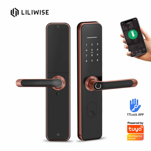 Liliwise Waterproof Entrance Outdoor TTLOCK BLE Mobile Tuya Lock Smart Fingerprint Door Lock For Airbnb Condo Apartment Project