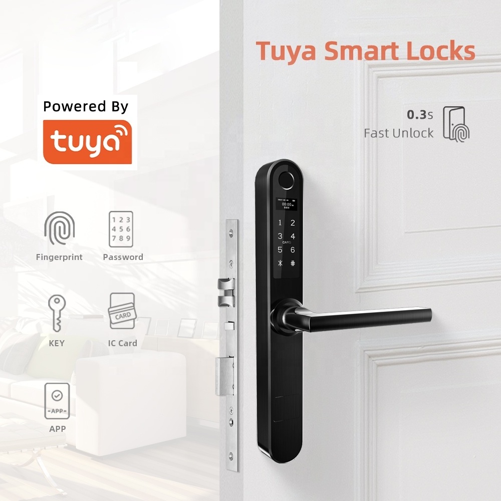 Digital Water Proof Lock Tuya Lock Suitable Wood Main Gate Door Lock With Key