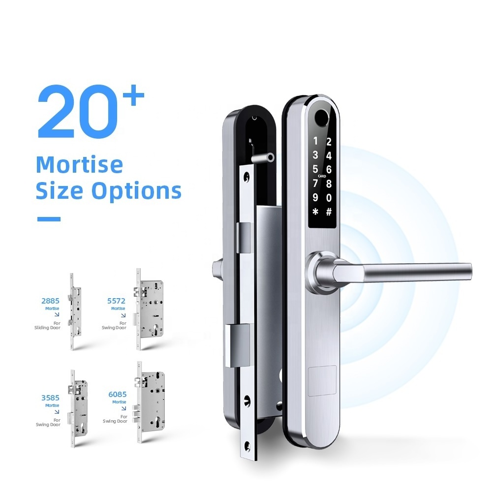 Wifi BLE Remote Control Smart Mortise Cylinder Lock For Aluminum Door