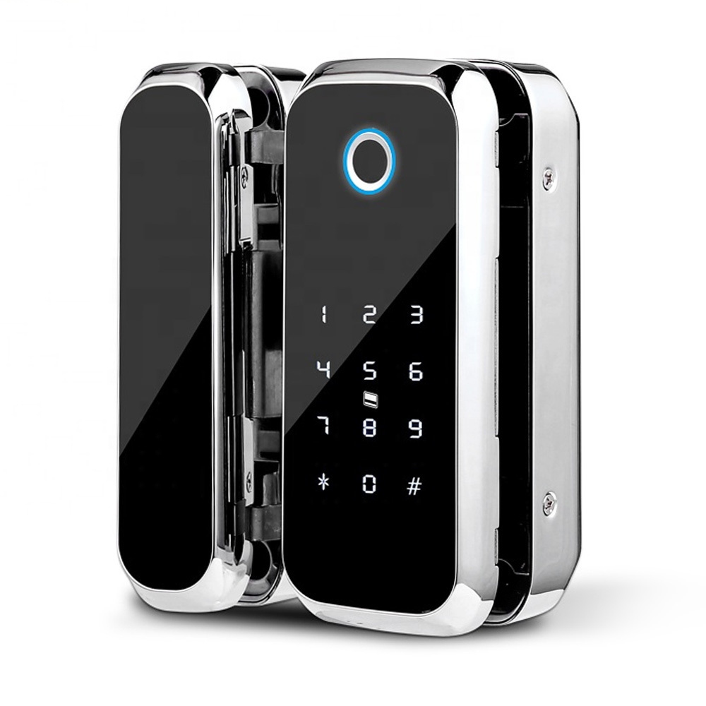 Smart WiFi BLE APP Access Electronic Biometric Fingerprint Office Glass Sliding Door Lock