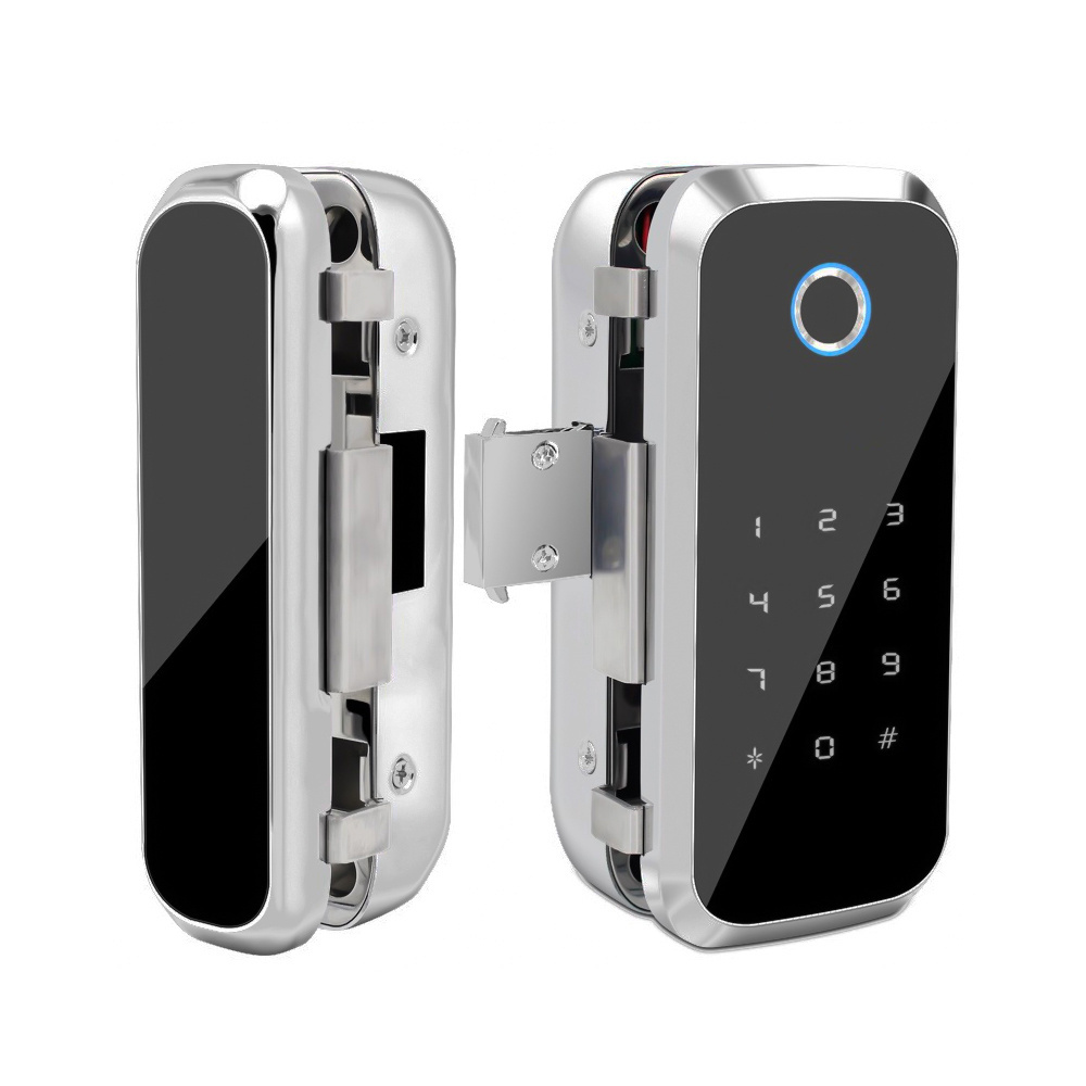 Smart WiFi BLE APP Access Electronic Biometric Fingerprint Office Glass Sliding Door Lock