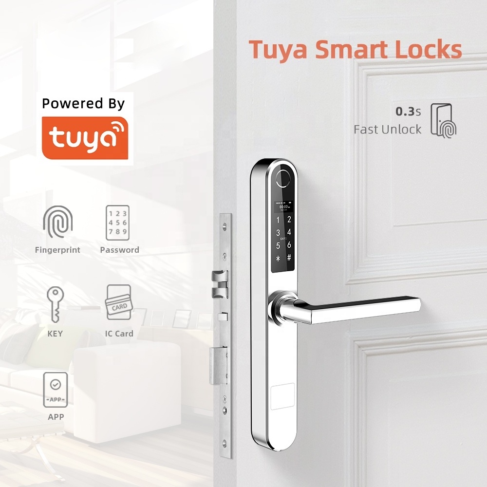 Digital Water Proof Lock Tuya Lock Suitable Wood Main Gate Door Lock With Key