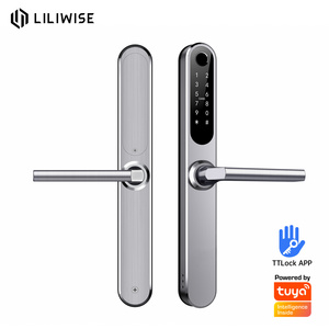 Liliwise Waterproof IP66 Outdoor TTlock app Slim Smart Lock for Narrow Profile Aluminum Doors Wooden Doors and Grill Gate Doors