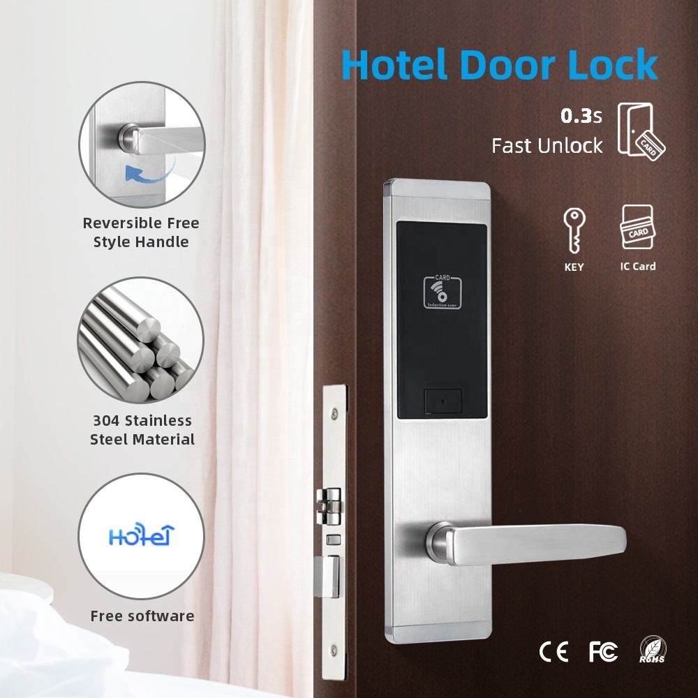 Digital Smart RFID Card Hotel Smart Card Door Lock with Free Management System