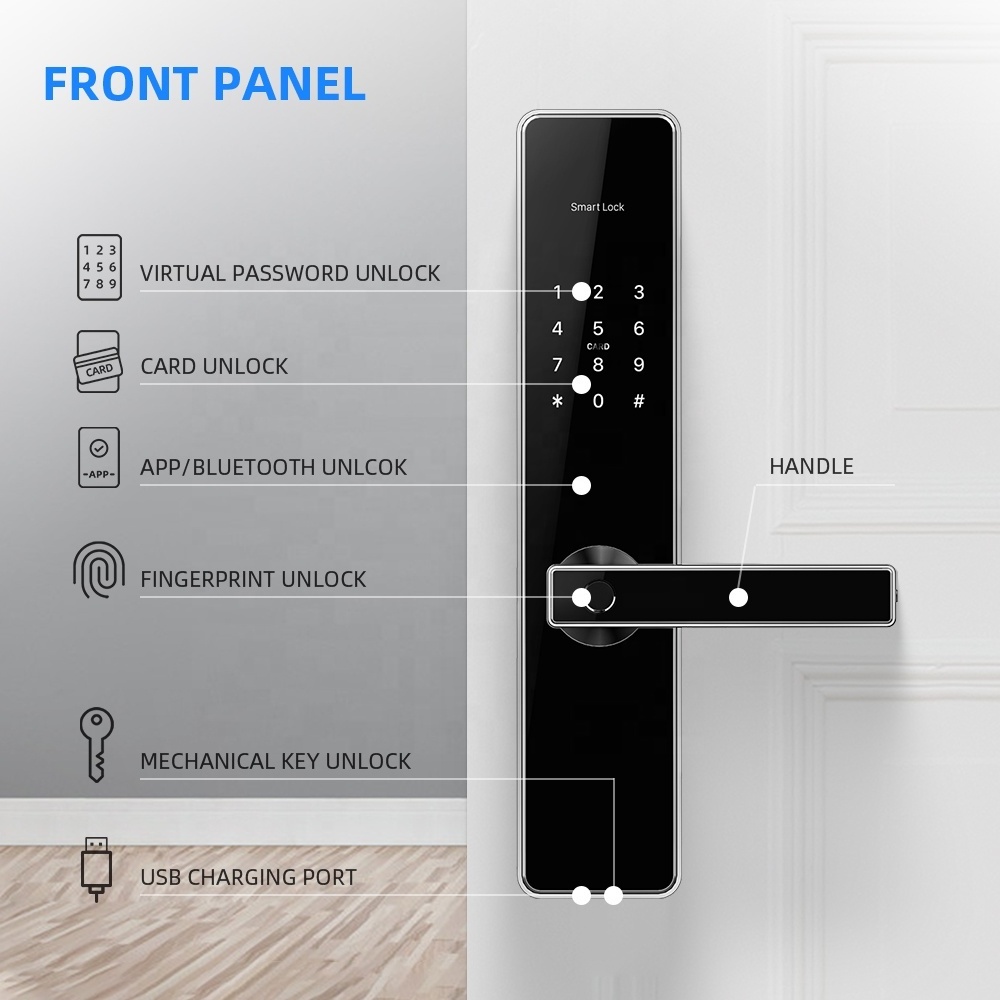 Fingerprint Door Lock Smart Digital Alarm System Door Lock With WiFi and BLE