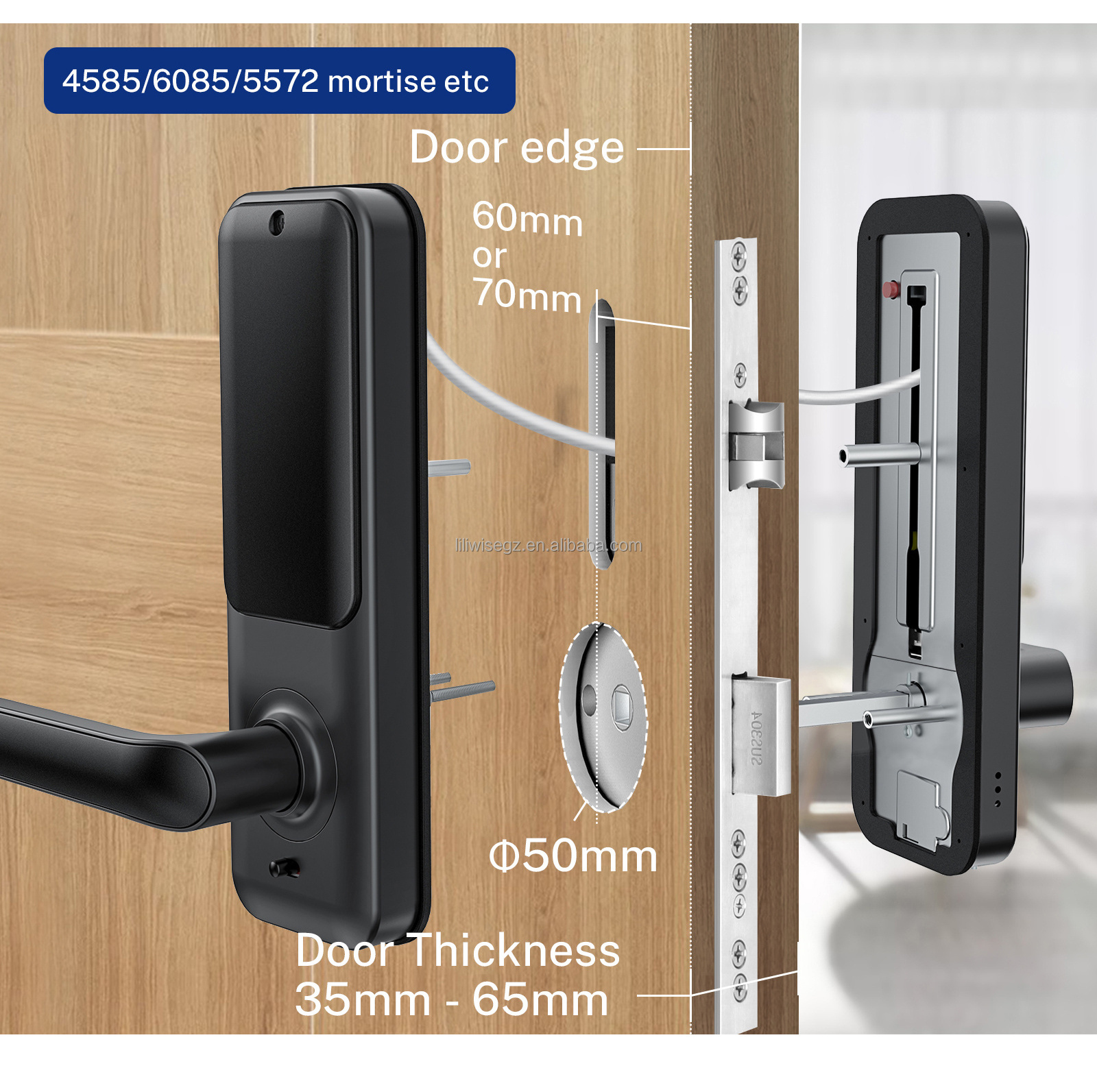 Liliwise Tuya App TTLock WiFi Keyless Digital Biometric Fingerprint Door Lock Waterproof Cerradura Inteligente Smart Door Lock