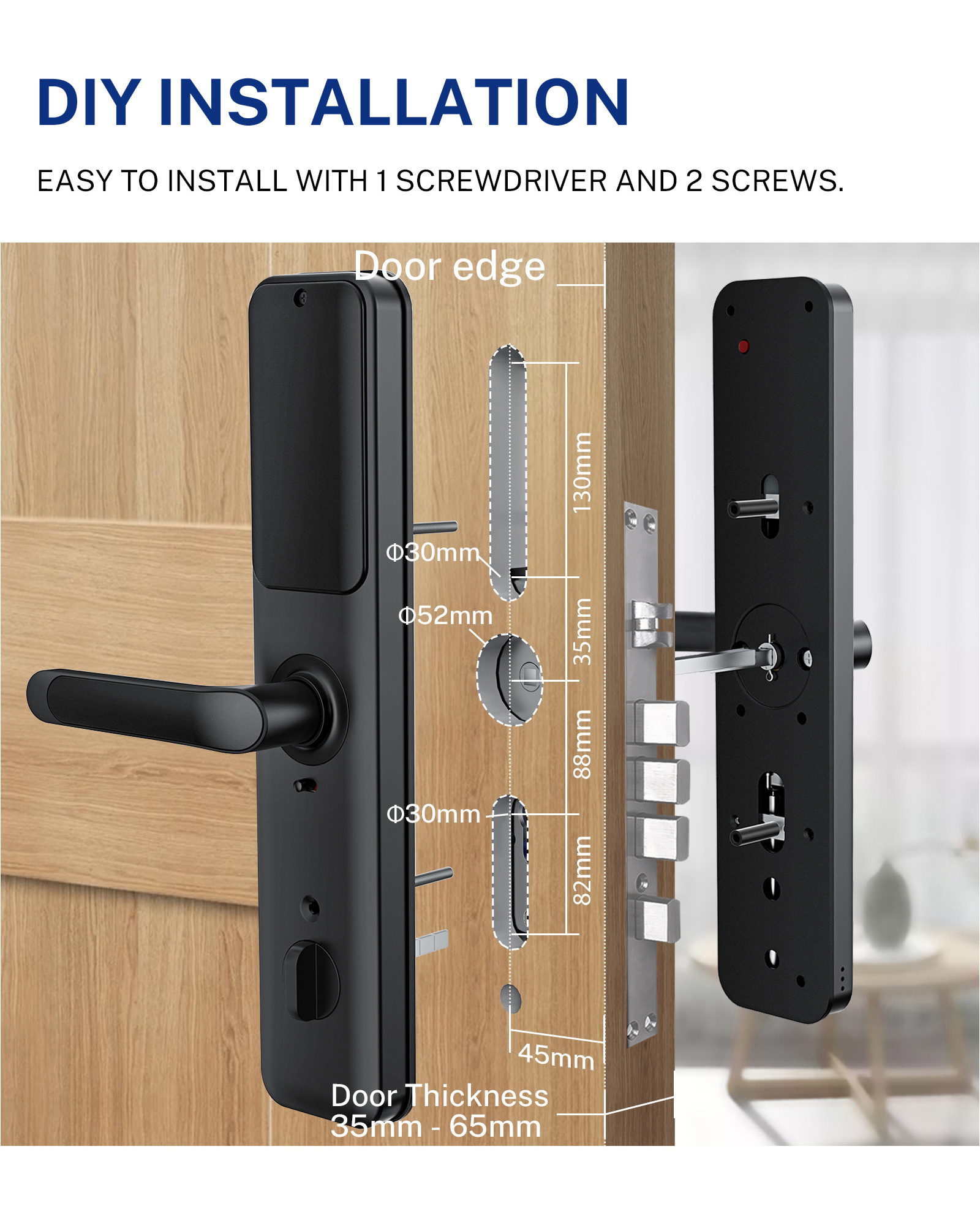 Liliwise New Design Smart Electric Digital Door Lock Waterproof Tuya Ttlock Wifi Bluetooth Locks Fingerprint Door Locks