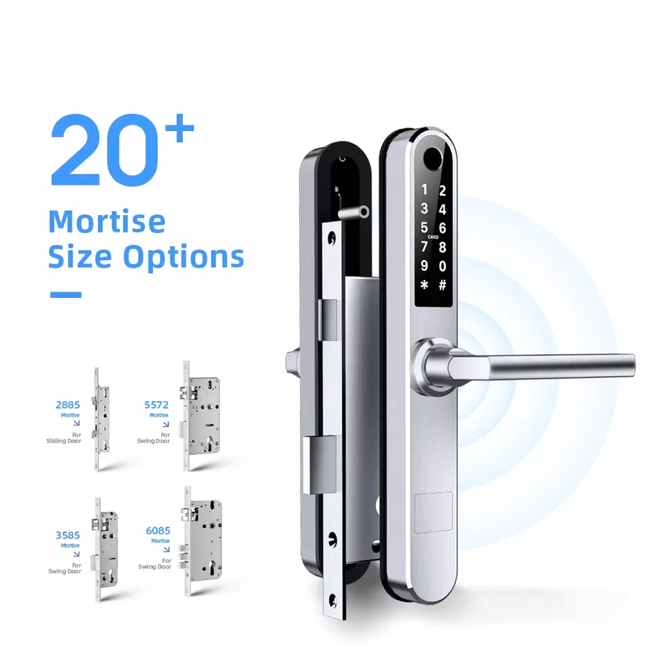 Liliwise Customization Ultra Slim Stainless Steel Waterproof Smart Door Lock WIFI BLE Aluminium Door Lock For UPVC Door