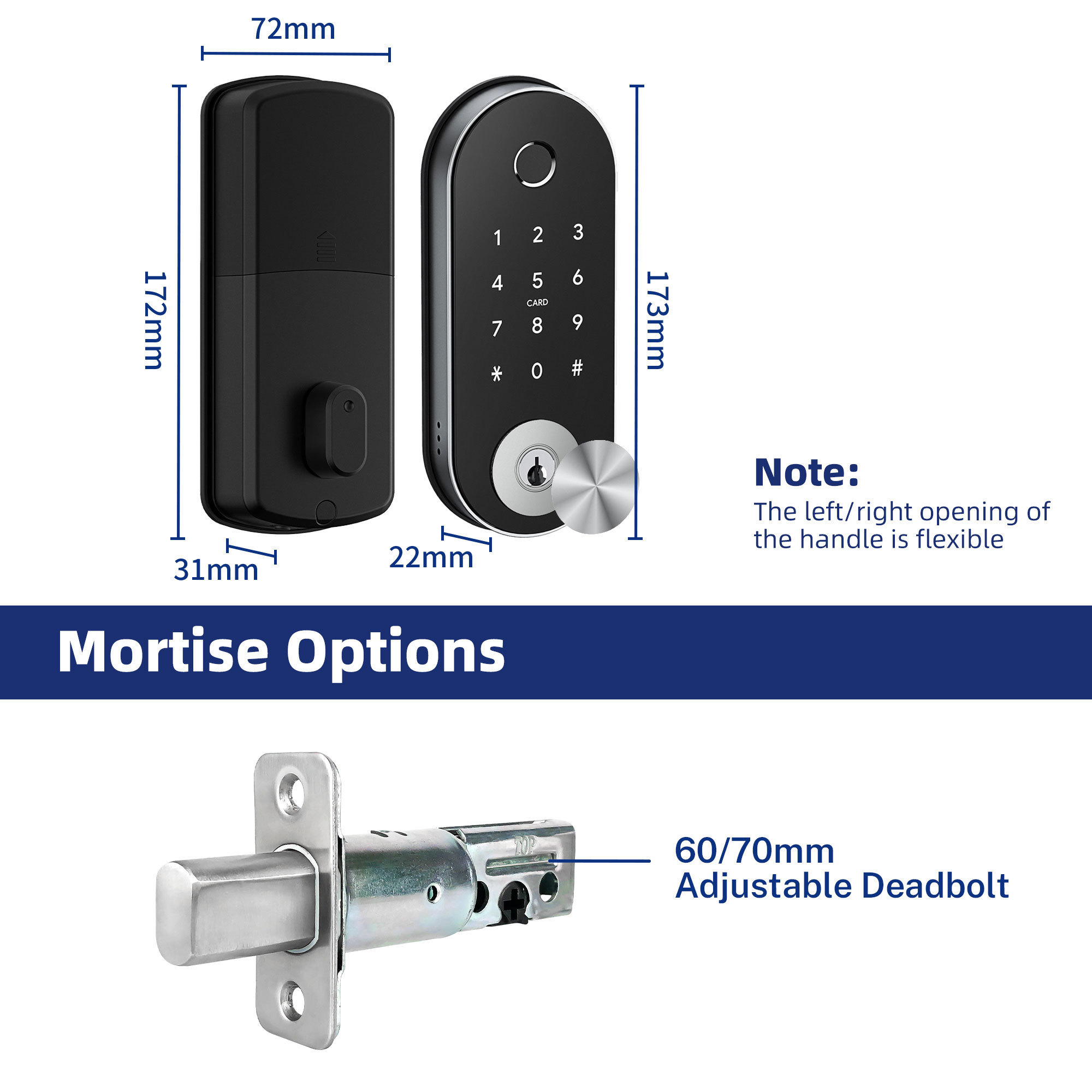 Liliwise Waterproof Outdoor Gate Wifi Digital Keyless Smart Electronic Door Locks Tuya App Keypad TTlock Smart Deadbolt Lock