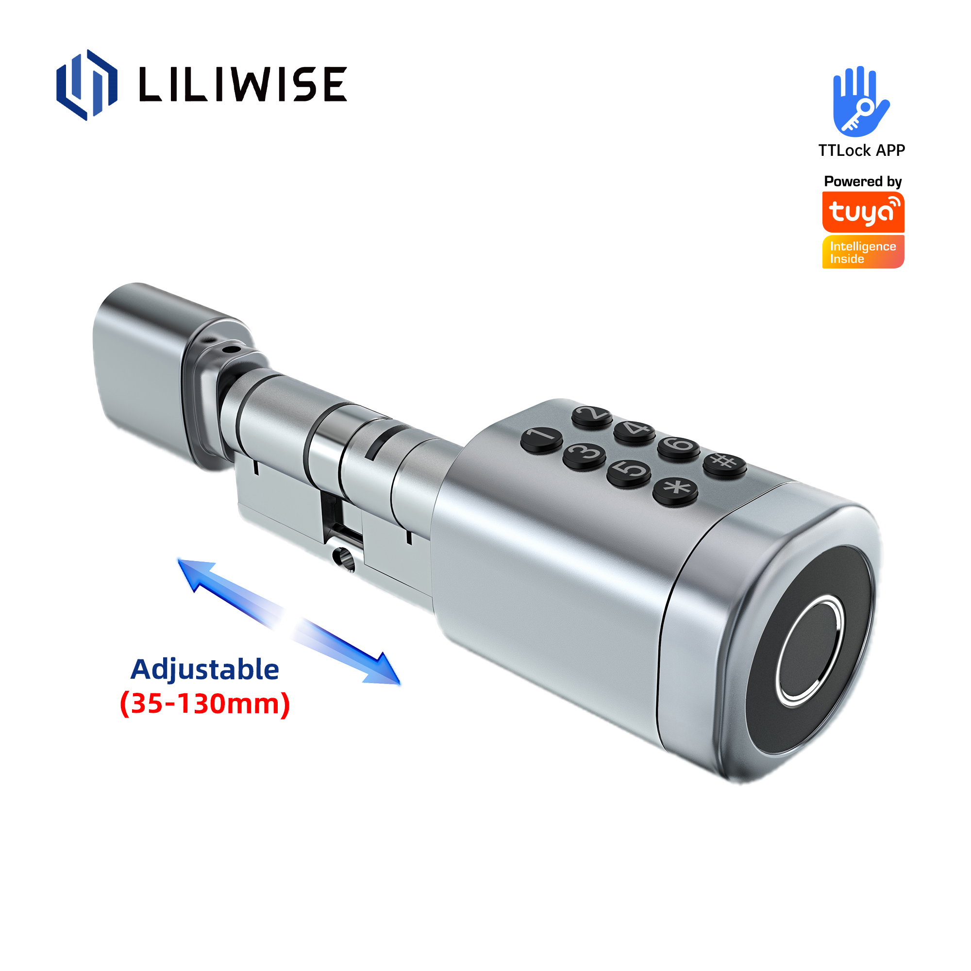 Liliwise TTLock BLE WiFi Keyless Digital Biometric Fingerprint Door Lock Waterproof Serrures Electroniques Smart Lock