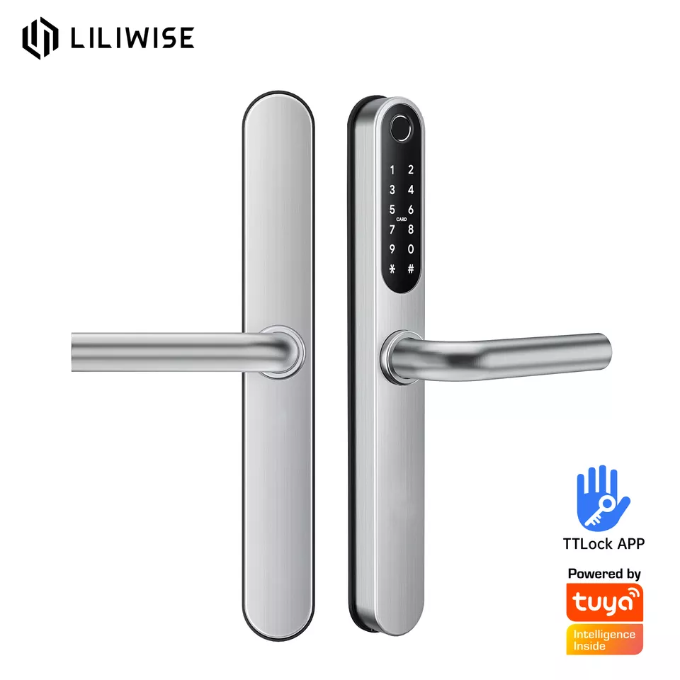 New serratura elettronica Liliwise Ttlock Bluetooth Locks Wifi Door Lock Waterproof Slim Smart Door Lock Alexa for Aluminum Door