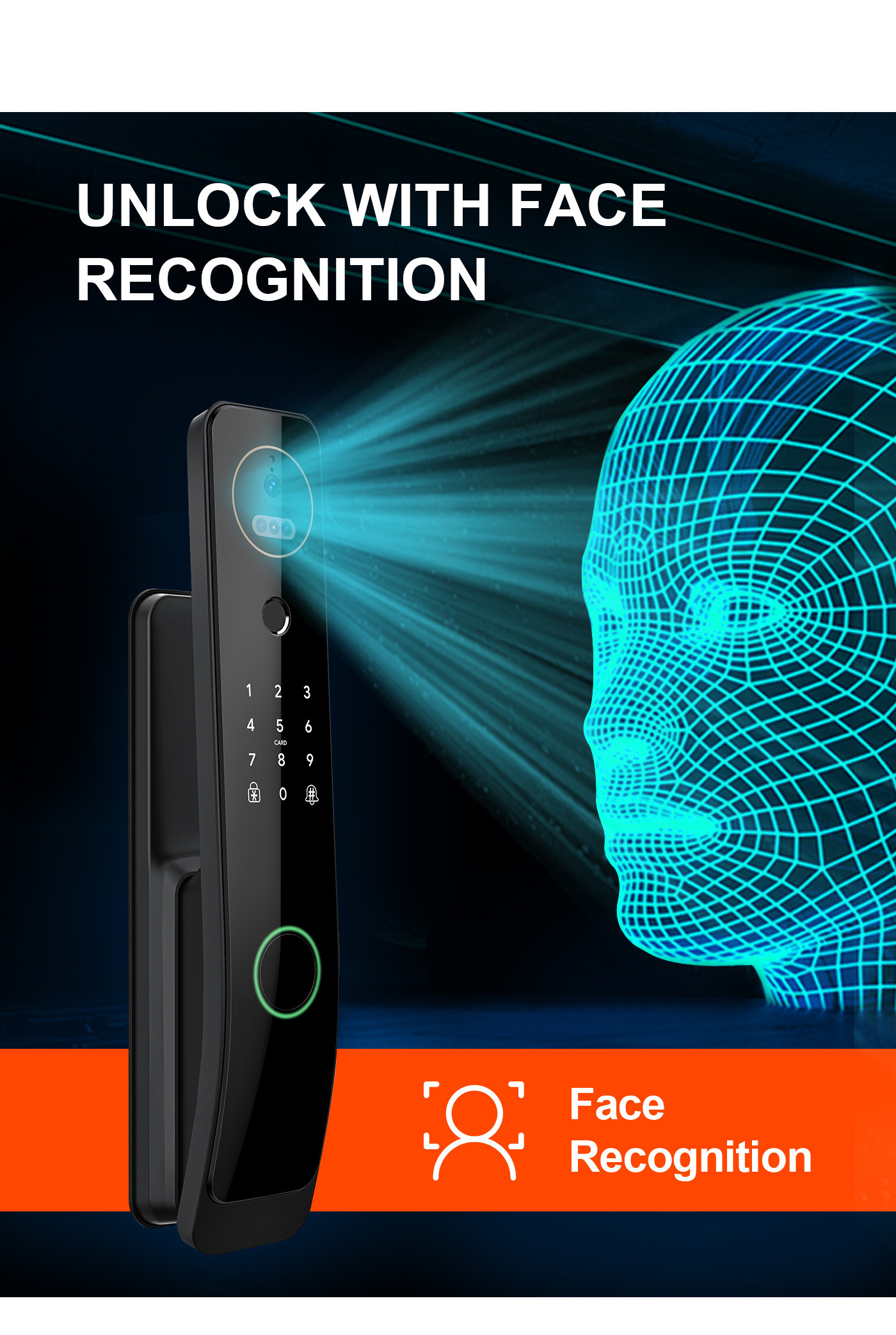 Liliwise Face Recognition Door Lock TUYA WiFi Lock Fully Automatic Push Pull Camera Door Lock with Doorbell