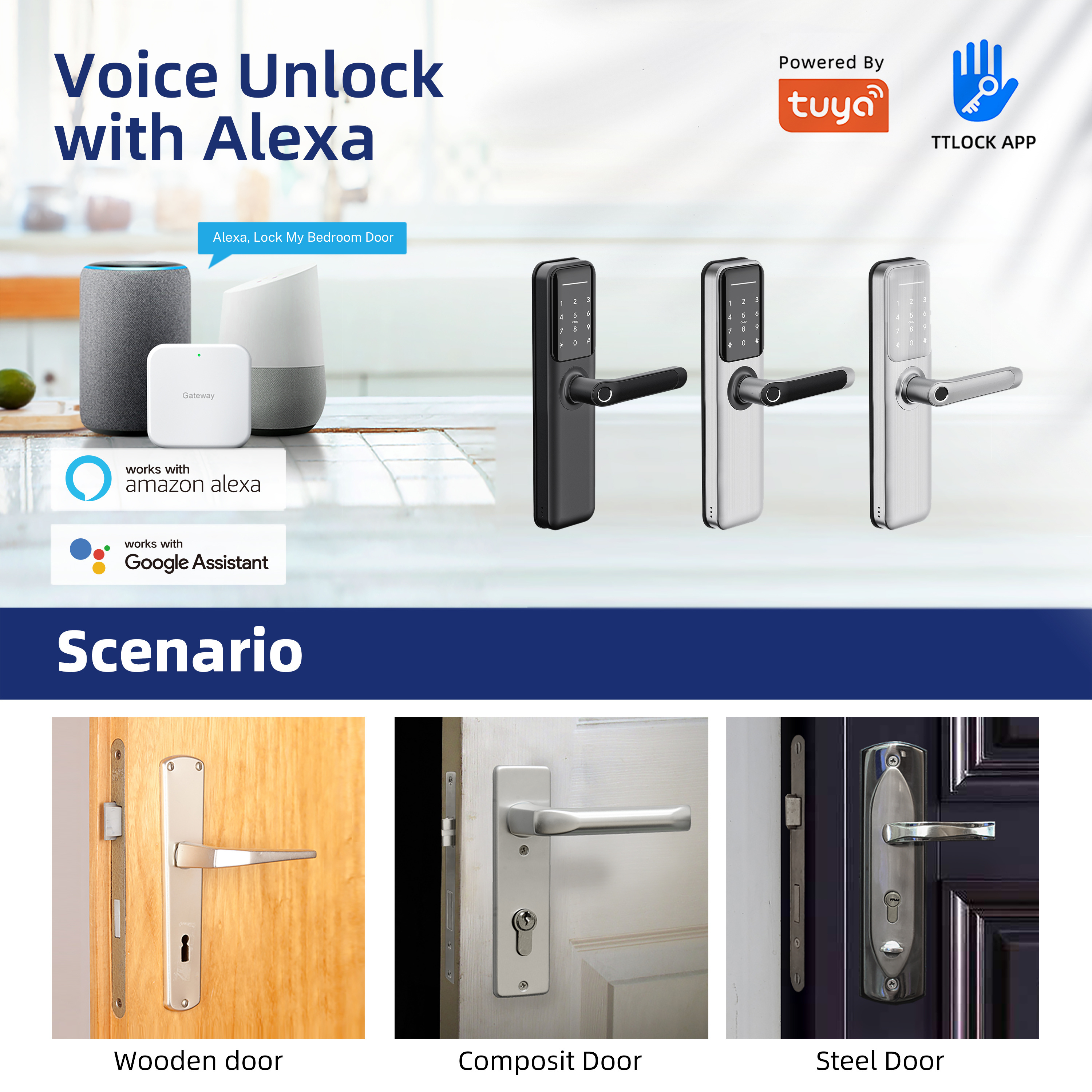 Liliwise Cerradura Inteligente Wholesale Bluetooth Digital Door Lock WIFI TTlock Tuya APP Password Fingerprint Smart Locks