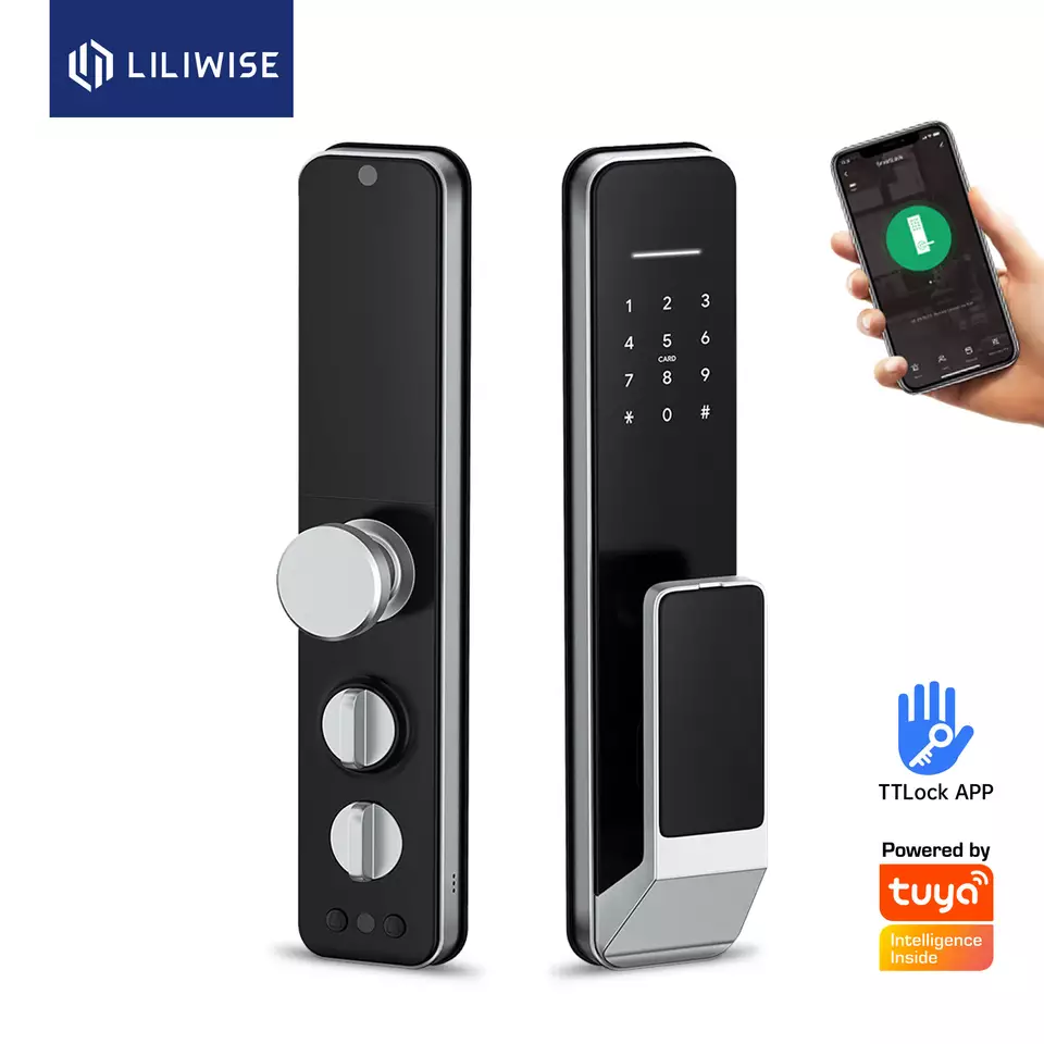 Liliwise Outdoor Tuya Smart Cerradura Inteligente Biometric Fingerprint Digital Door Lock Auto Smart Lock for Airbnb Project