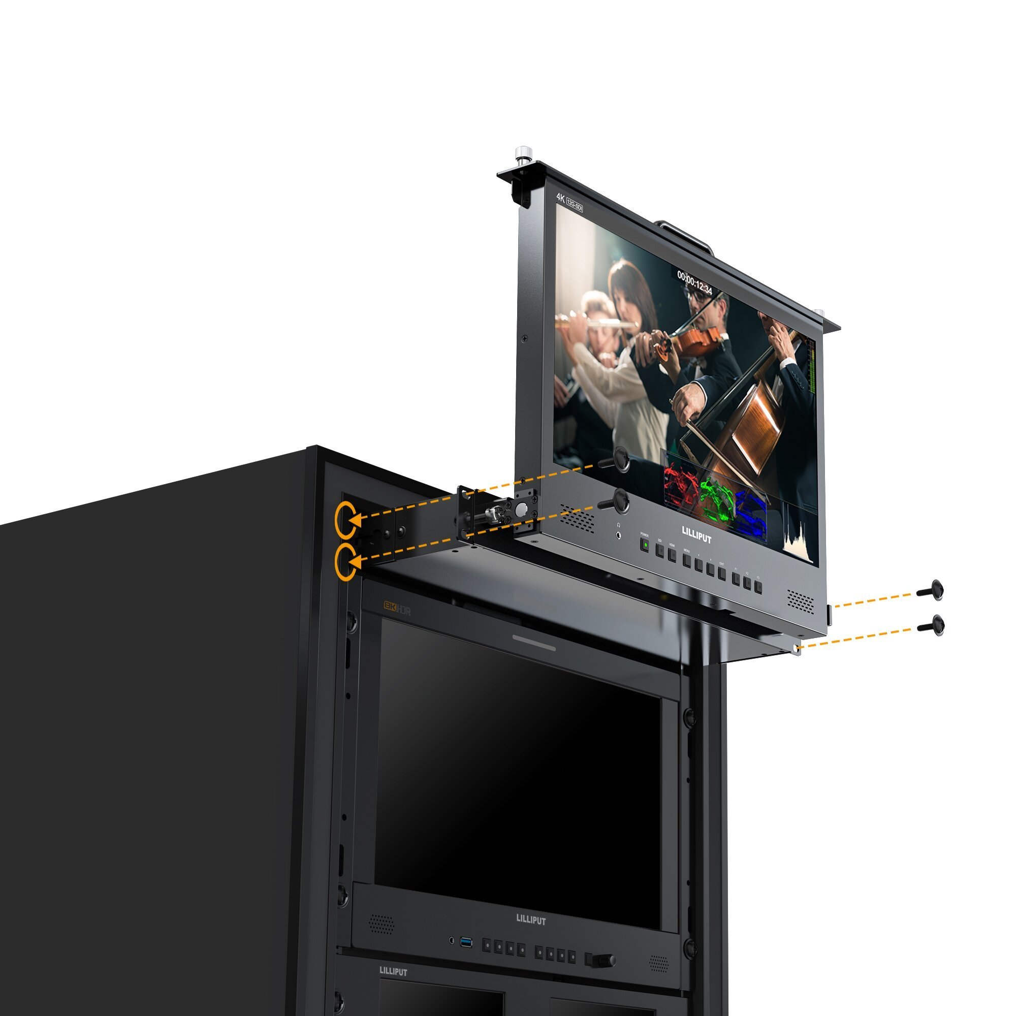 Lilliput RM1731S-12G 17.3 inch 4K 12G-SDI 1RU Pull-out rack mount broadcast drawer monitor