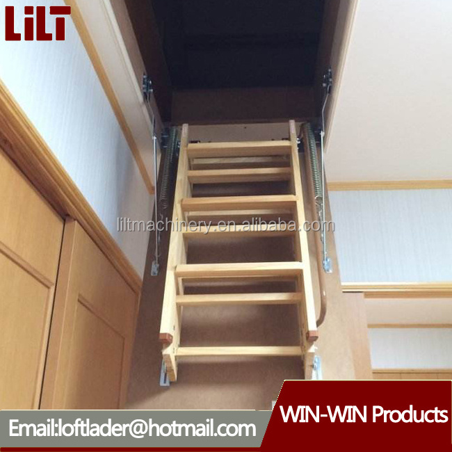 New design domestic loft ladder folding wooden attic stairs