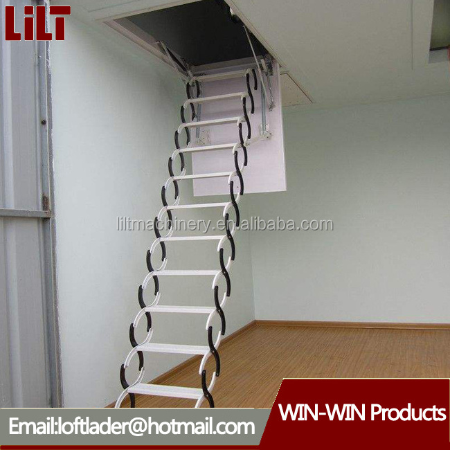 Electric Aluminum Folding Hydraulic Safety Step Garret Ladder