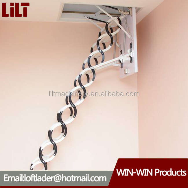 Electric Aluminum Folding Hydraulic Safety Step Garret Ladder