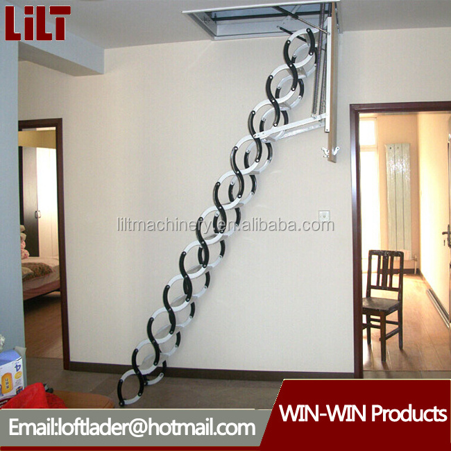 Electric Aluminum Folding Hydraulic Safety Step Garret Ladder