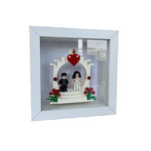 Decoration Art Black White Wood MDF deep 6cm shadow box frame 3d 6x6 8x8 Shadow Box Frame with glass