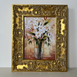 Wood Oil Painting Photo Frames Handmade Gold Foil Solid Wooden Picture Frame  Antique Gold,Solid Wood gold picture frame