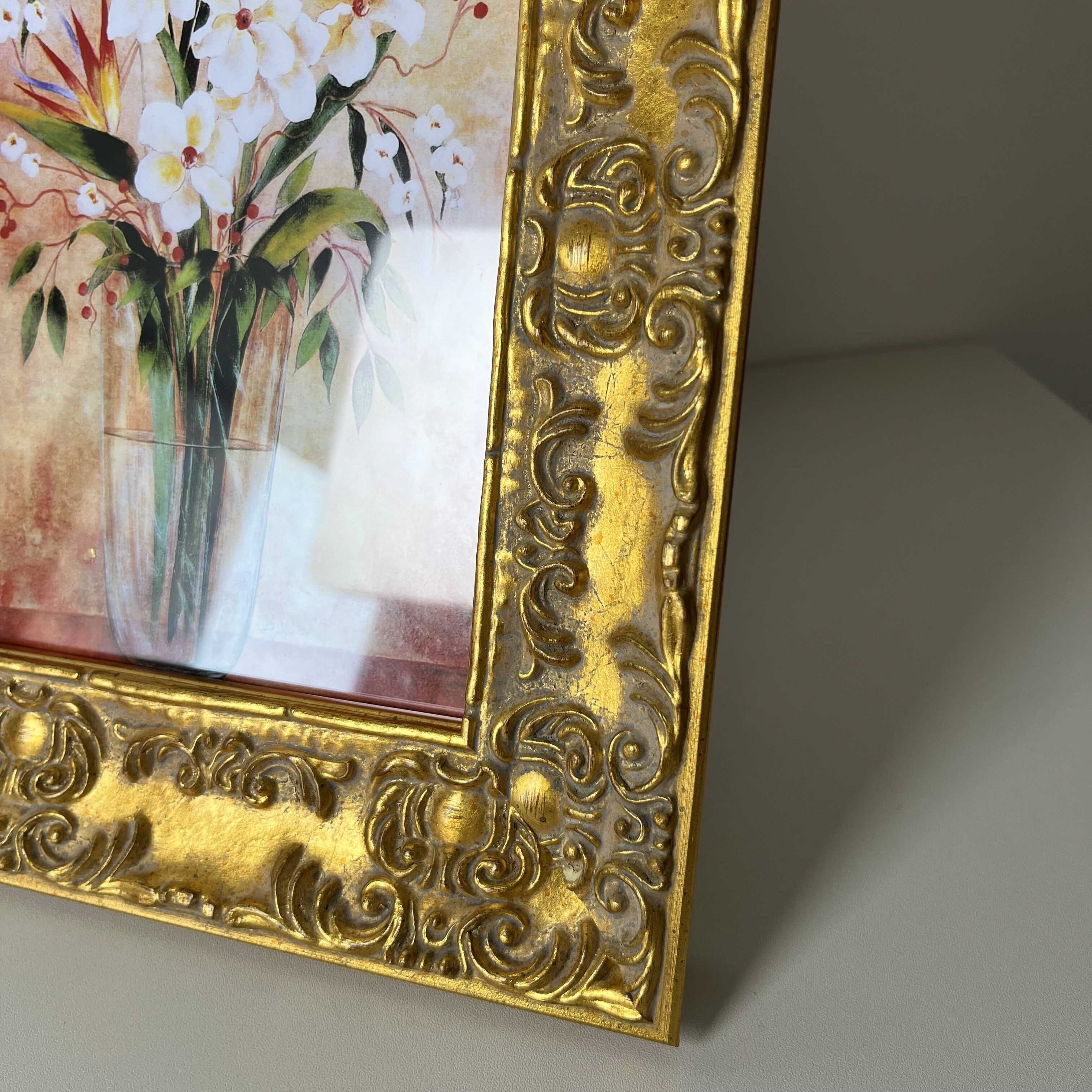 Wood Oil Painting Photo Frames Handmade Gold Foil Solid Wooden Picture Frame  Antique Gold,Solid Wood gold picture frame