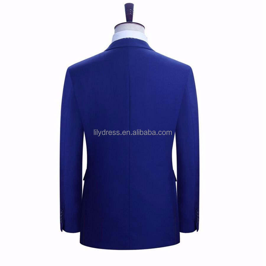 The latest men's suits formal occasions body suit groom high quality business males suit royal blue chinese factory sell