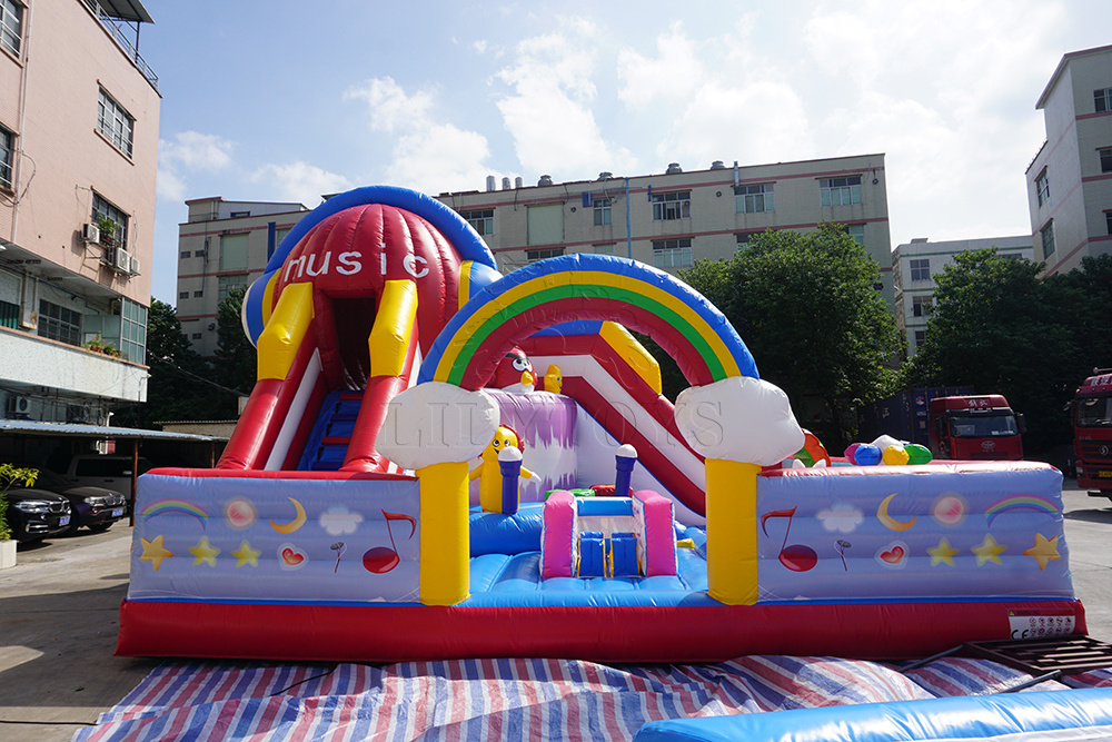 Music Party inflatable trampoline jumping custom outdoor inflatable game children's fun Castle