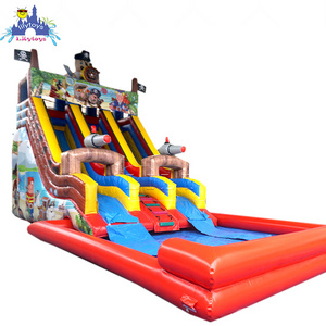 Lily Toys Hot Sale Commercial Slide Pirate Inflatable Water Slide With Pool Blower For Kids