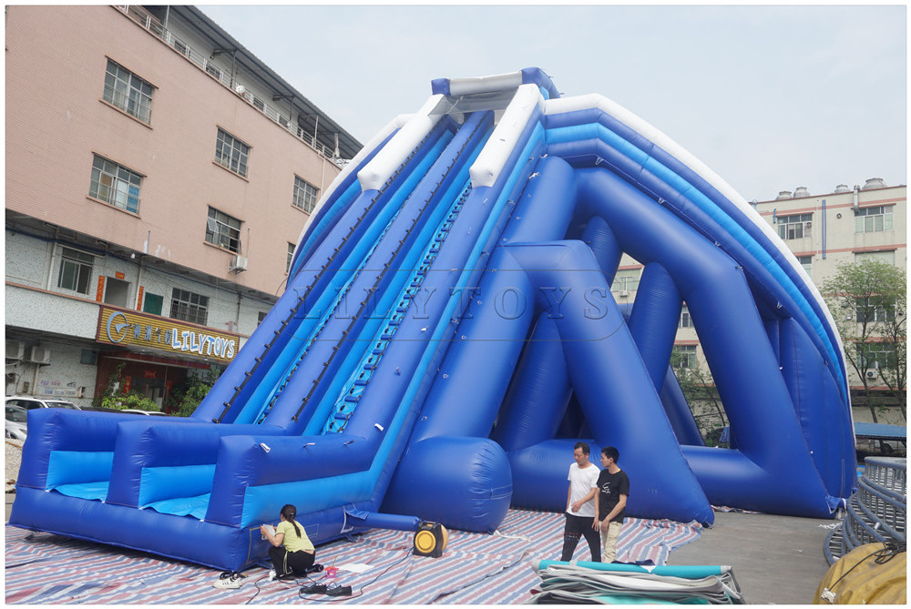 Outdoor Amusement Park Attractive Three Channels Water Entertainment Giant Big Inflatable Water Slide Inflables Tobogan Slide