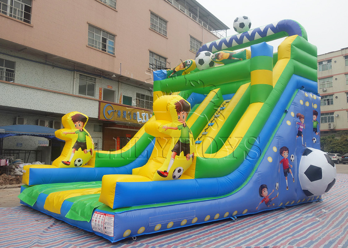 Football kids inflatable dry slide playground China inflatable dry slide pvc inflatables