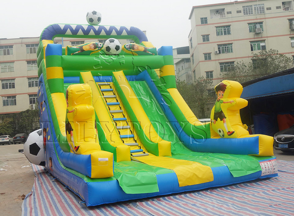 Football kids inflatable dry slide playground China inflatable dry slide pvc inflatables