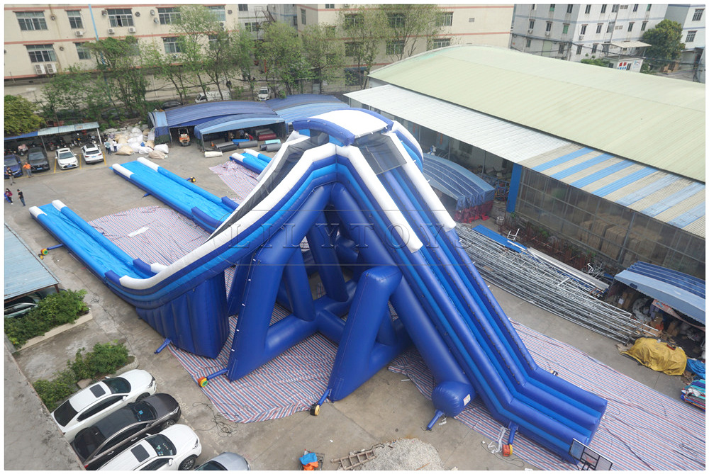 Outdoor Amusement Park Attractive Three Channels Water Entertainment Giant Big Inflatable Water Slide Inflables Tobogan Slide