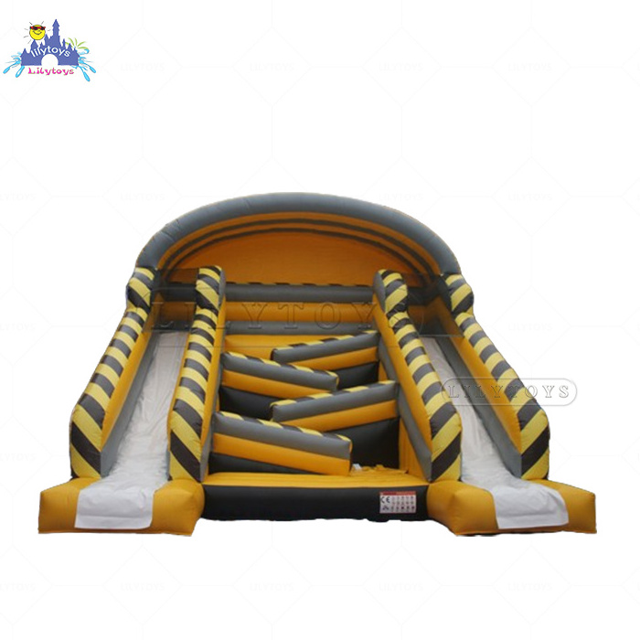 Lilytoys 0.55 mm PVC popular inflatable slide  kids inflatable trampoline bouncer with 2 slides outdoor renting