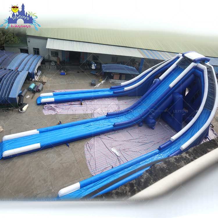 Outdoor Amusement Park Attractive Three Channels Water Entertainment Giant Big Inflatable Water Slide Inflables Tobogan Slide