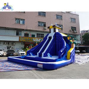 2020 new design Colorful  Backyard Inflatable Water Slide with pool  Beautiful water slides