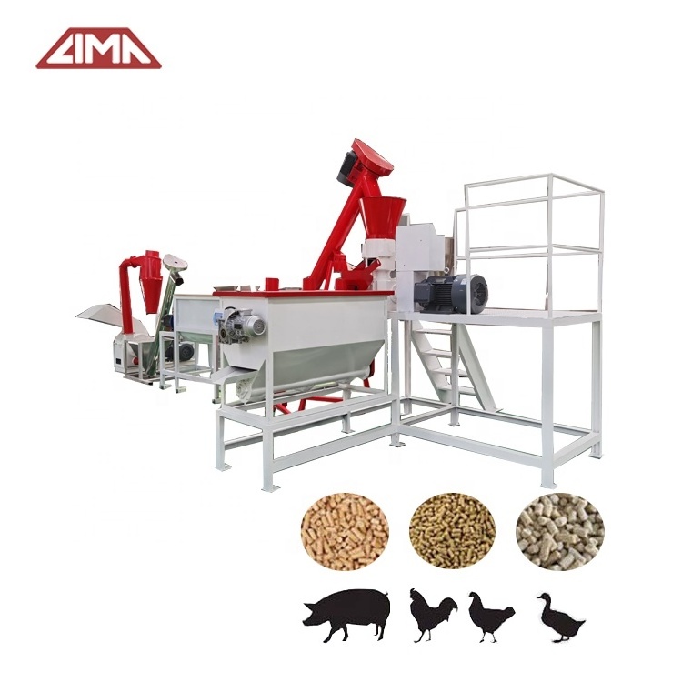 small grinder and mixer extruder floating fish pellet feed poultry feed extruder pet dog food making machine