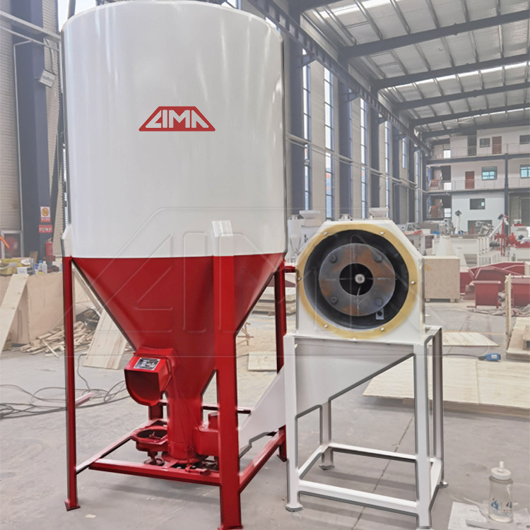 1000kg/batch small animal poltry feed grinder and mixer price vertical poultry feed mixer and crusher