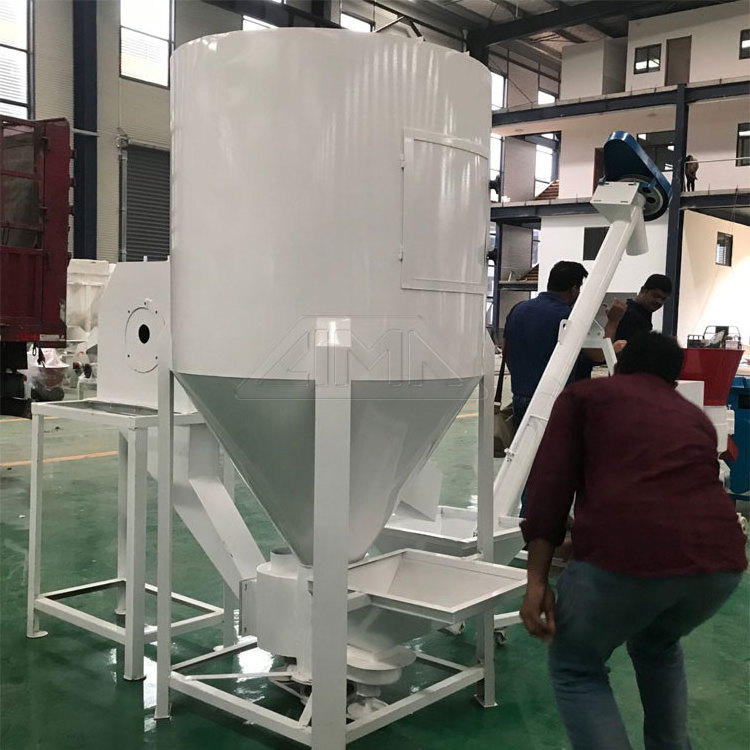 1000kg/batch small animal poltry feed grinder and mixer price vertical poultry feed mixer and crusher