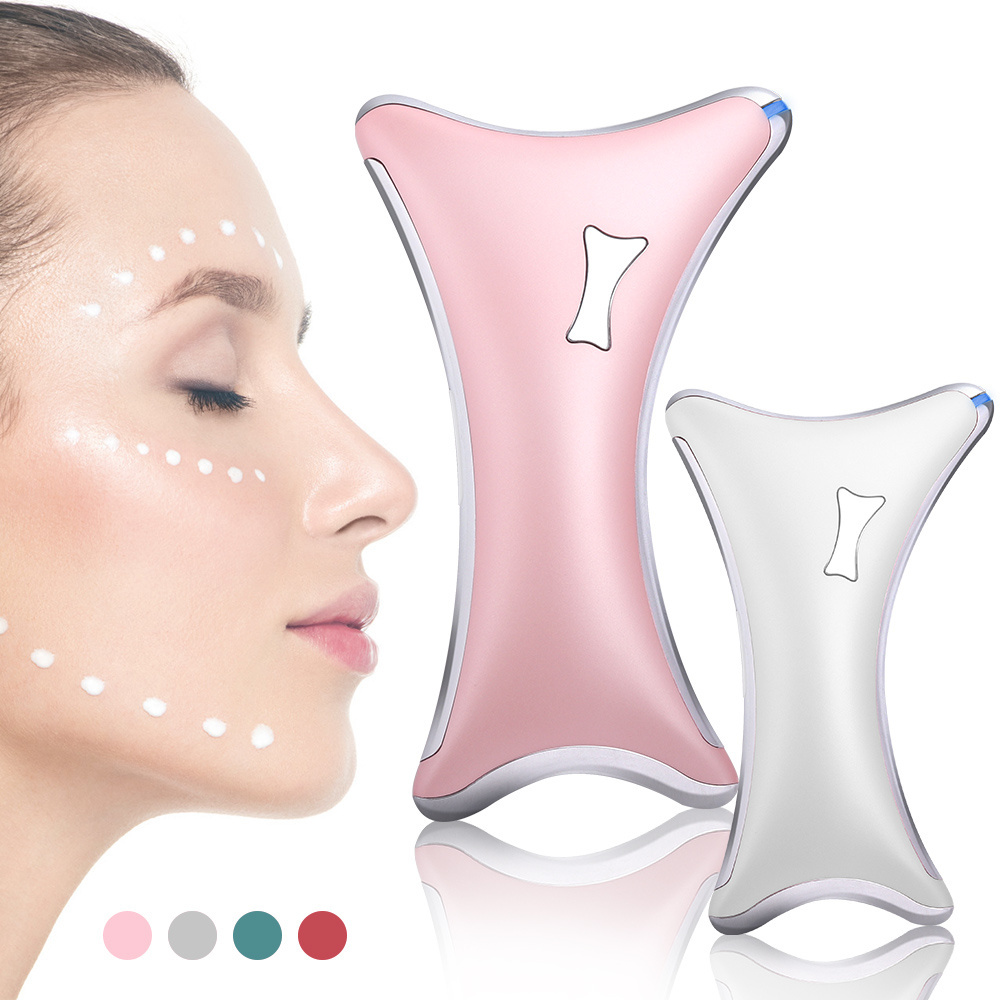 Facial Tool Product Gua Sha massage Board 3 Colors Heating LED Therapy Lifting Massager Electric Vibration Neck Gua Sha Scraper