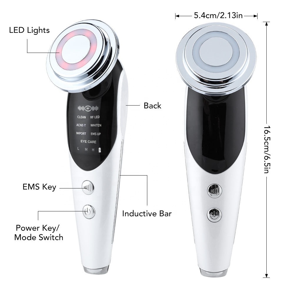 Skin Care Tools High Frequency Galvanic Face Tightening Device Face Lifting Ems Facial Massager 7 in 1 Usb Charge Photon Therapy