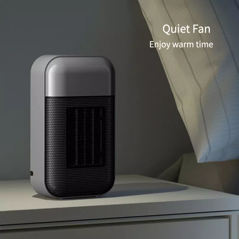 Electric Heater Fan PTC Ceramic Fast Heating Element Adjustable Thermostat Portable Desktop Space Fan Heater