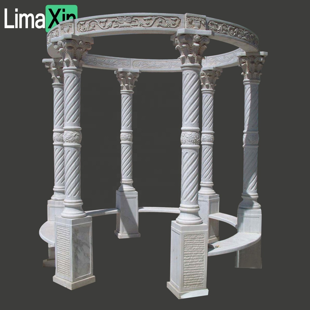 Customized stone gazebo hand carved marble column gazebo garden decorative gazebo marble