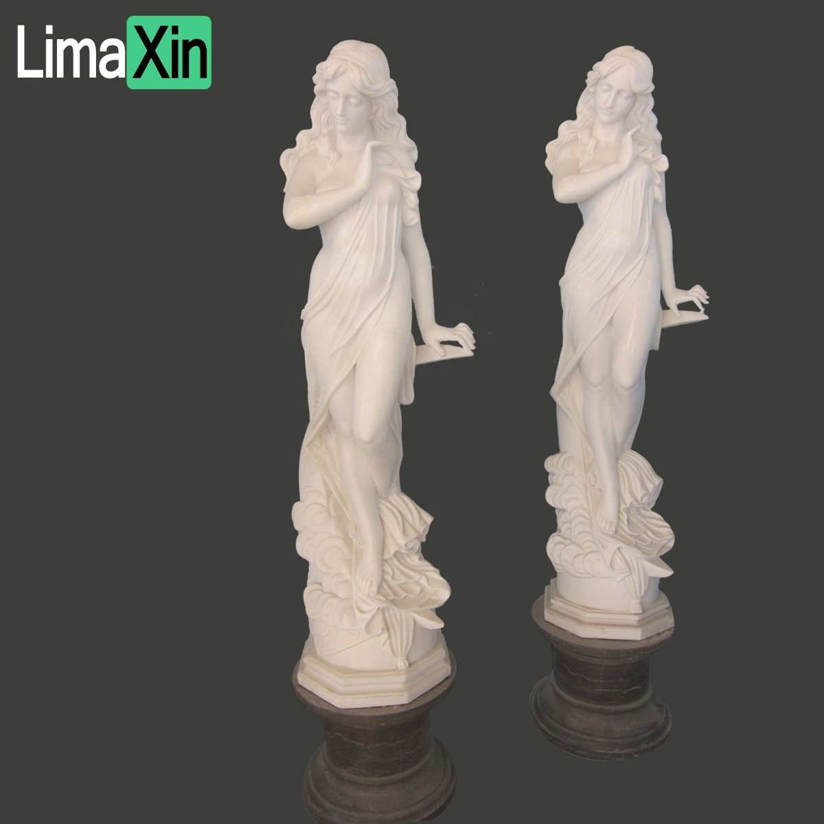 Customized famous hand carved garden decoration natural marble female three graces stone statue