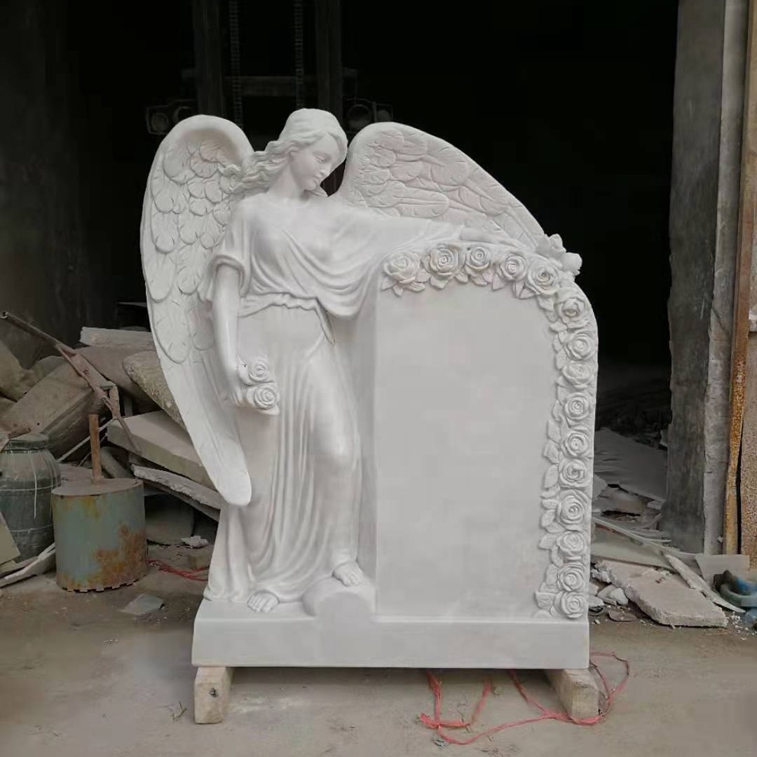 Hot sale tombstone and monument designs and prices customized marble angels monuments and headstones