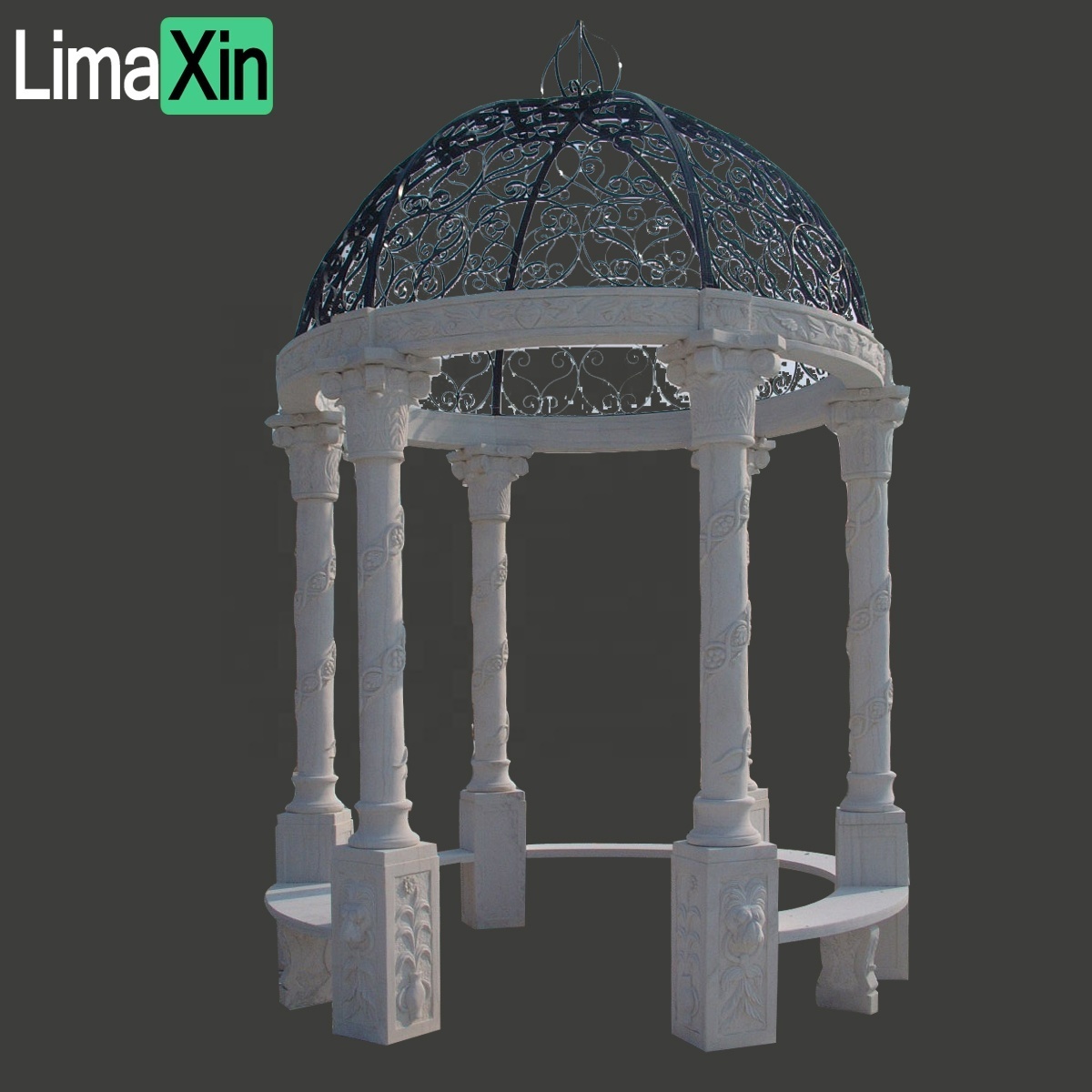 Customized stone gazebo hand carved marble column gazebo garden decorative gazebo marble