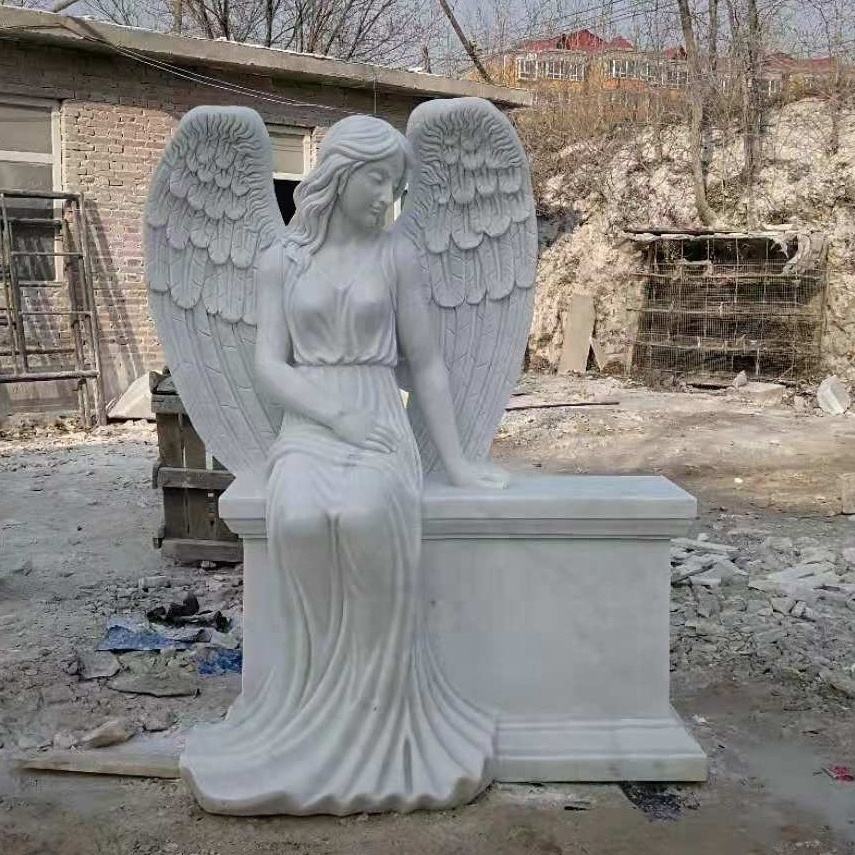 Hot sale tombstone and monument designs and prices customized marble angels monuments and headstones